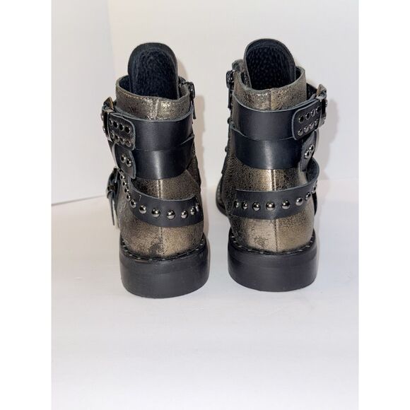 Freebird Leather Ankle Boots Western Boho Straps Buckle Studded Moto Rock 38/7.5 - Picture 11 of 16